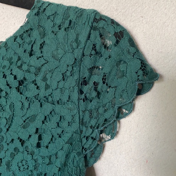 H&M Divided forest green floral lace dress, Size 4 - Picture 6 of 13